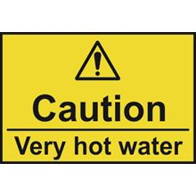 Caution Very Hot Water Sign - 75x50mm - RPVC SK11162