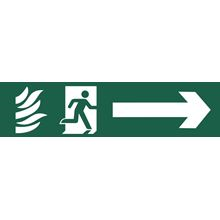 Fire Exit -  Arrow Right - 200x50mm - PVC SK5200