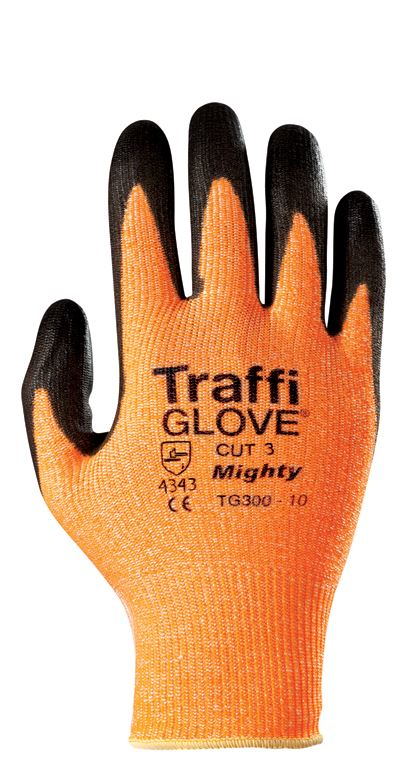 TRAFFIGLOVE 'Mighty' Amber PU-Coated Gloves - Cut Level 3 GL4387