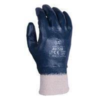 Fully-Coated Blue Nitrile knit wrist Gloves GL7616