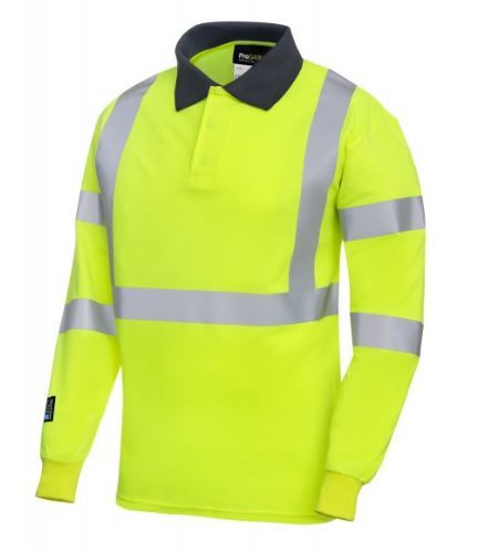 Hi Vis long sleeve Flame Resistant Polo HV0105