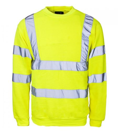 Supertouch Hi Vis Crew Neck Sweatshirt Yellow HV7239