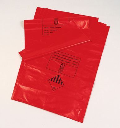 Asbestos Red Sacks - Pack of 100 SB1855
