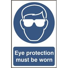 Eye Protection Must Be Worn Sign - 200x300mm - PVC SK0007