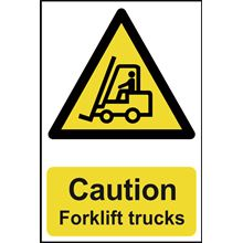 Caution Forklift Trucks - 200x300mm - PVC SK0957