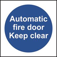 Automatic fire door Keep clear - 100x100mm - RPVC SK11337