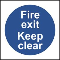 Fire Exit Keep Clear - 200x200mm - SAV SK11512