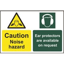 Caution Noise Hazard Ear Protectors.. - 300x200mm - PVC SK1208