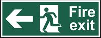 Fire Exit - Arrow Left - 300x100mm - SAV SK12576