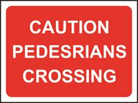 Caution pedestrians crossing - Plate Only - 600x450mm SK13181-1