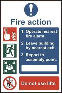 Fire action procedure - 200x300mm - SAV SK13842