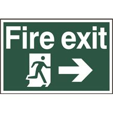 Fire Exit Sign - Arrow Right - 300x200mm - PVC SK1504