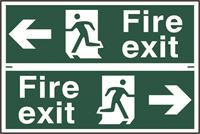 Fire Exit - Arrow Left & Right - 2 per sheet - 300x200mm - PVC SK1509