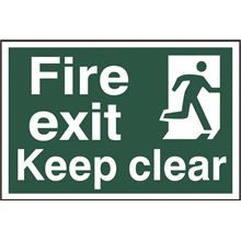 Fire Exit Keep Clear Sign - 300x200mm - PVC SK1513