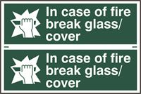 In Case Of Fire Break Glass Cover - 2 per sheet - 300x200mm - PVC SK1525