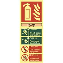 Foam Fire Extinguisher Sign - 75x200mm - Photoluminescent SK1591