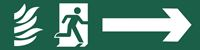 Fire Exit -  Arrow Right - 200x50mm - PVC SK5200