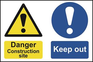 Danger Construction site Keep out - 600x400mm - RPVC SK13956