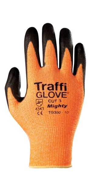 TRAFFIGLOVE 'Mighty' Amber PU-Coated Gloves - Cut Level 3 GL4387
