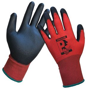 Blk/Red PU Coated Gloves GL0088